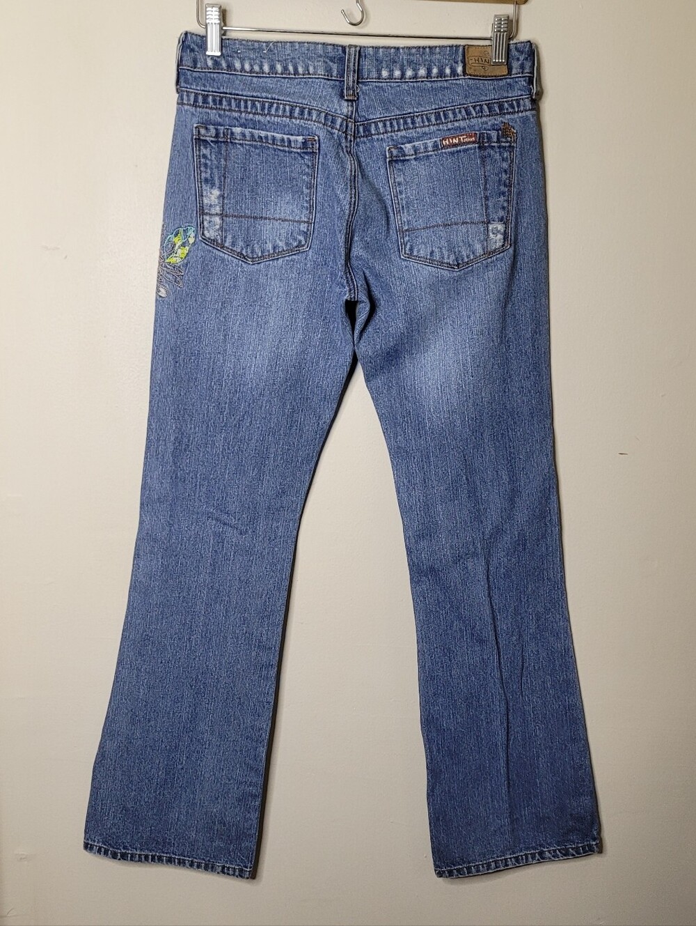 HINT Low Rise Embroidered Dragonfly Y2K Jeans Size 3 - Picture 5 of 9